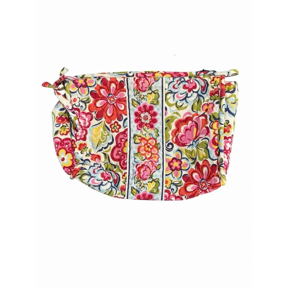 Vera Bradley Floral Quilted Cosmetic Makeup Toiletry Organizer Case Pouch Travel